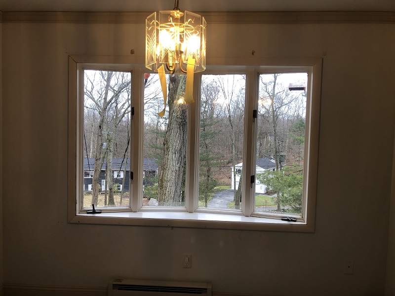 4 lite bow window will be changed to a 3 lite bay